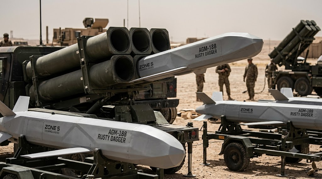 Illustrative image of AGM-188 Rusty Dagger missiles