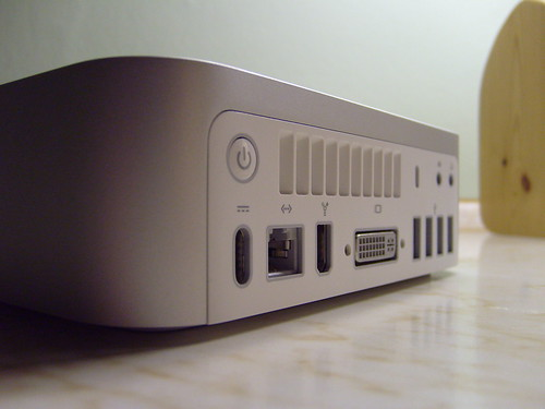 A Mac mini desktop computer