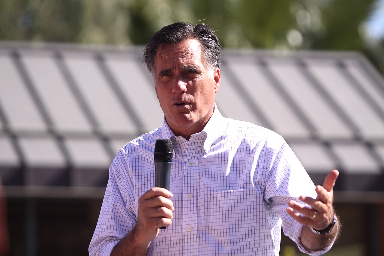 Mitt Romney speaking to a crowd during the 2012 campaign
